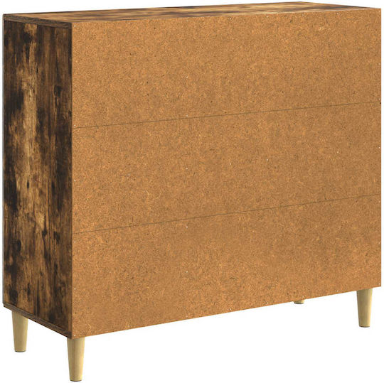 Wooden Sideboard Smoked Oak Wood 89x34.5x80cm