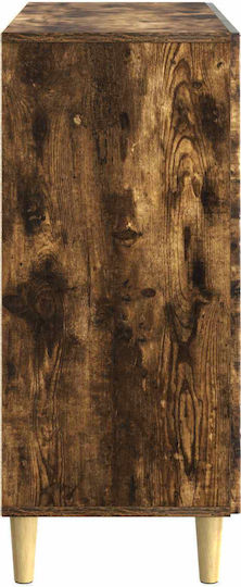 Wooden Sideboard Smoked Oak Wood 89x34.5x80cm