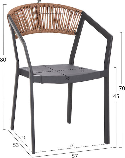 Outdoor Dining Set Miri 7 Pieces Dark Gray