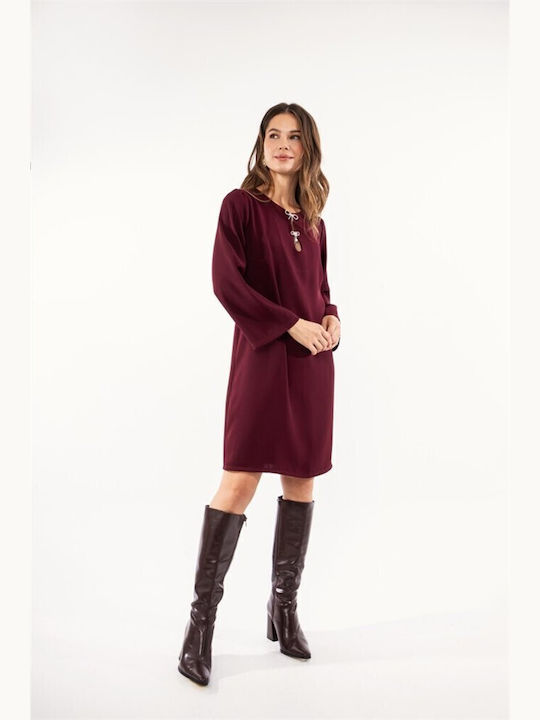 Mini Damenkleid für Hochzeit - Taufe Burgundisch
