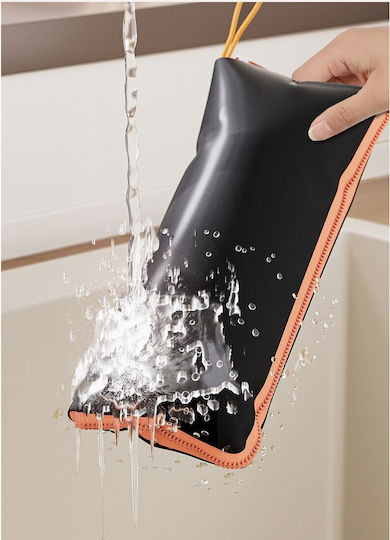 Husă De Depozitare Pentru Umbrelă Alista Home Impermeabilă Microfibră Interior Cu Fermoar 28 X 12 Cm Negru Portocaliu