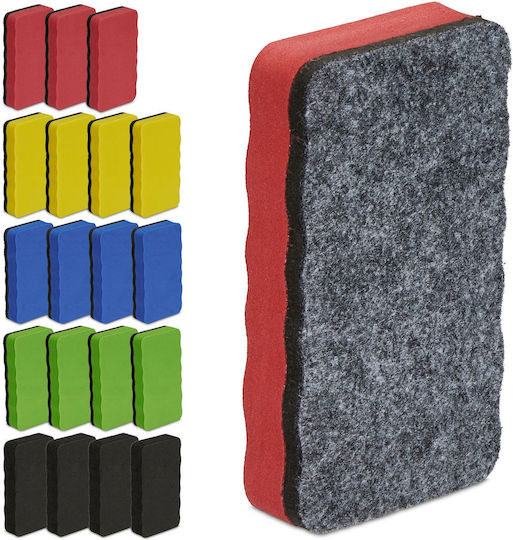 Set 20 Bureți Colorati Whiteboard Relaxdays 2x10.5x5.5cm Multicolori
