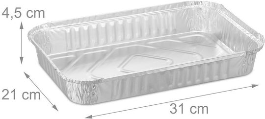 Set 50 Tavite De Grătar Din Aluminiu Relaxdays Gătit Indirect Protecție Împotriva Murdăriei
