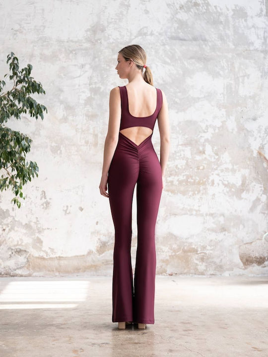 Damentagliches Jumpsuit Burgundisch