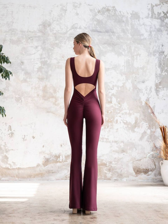 Damentagliches Jumpsuit Burgundisch