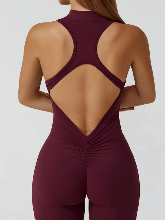 Women's One-piece Shorts Burgundy