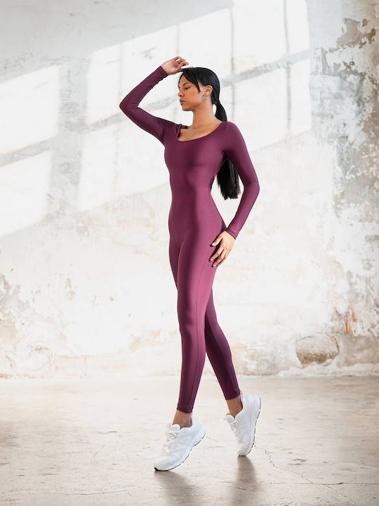 Women's Burgundy Jumpsuit