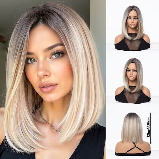 Animis Beauty Perücke mit Synthetisches Haar in Blond Farbe 40cm