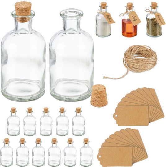 Set Dekorative Gläser Korkdeckel Relaxdays Transparent 11,5x6cm 125ml 130g
