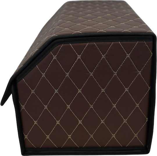 Cutie Depozitare Auto Alista Home Premium Organizator Portbagaj Geantă Multifuncțională Din Piele Ecologică Rezistentă La Uzură Pliabilă 2 Compartimente De Depozitare Maro Havana 55 X 30 X 30cm