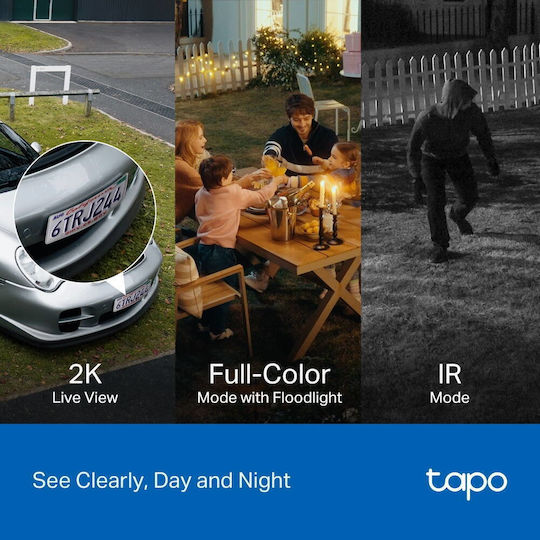 TP-LINK Tapo C710 IP Überwachungskamera Full HD+ 3MP Wasserdicht mit Zwei-Wege-Kommunikation und Objektivgröße 4mm