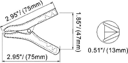 Crocodili AT-0016 Clips crocodil 30A 75mm (roșu) 1buc