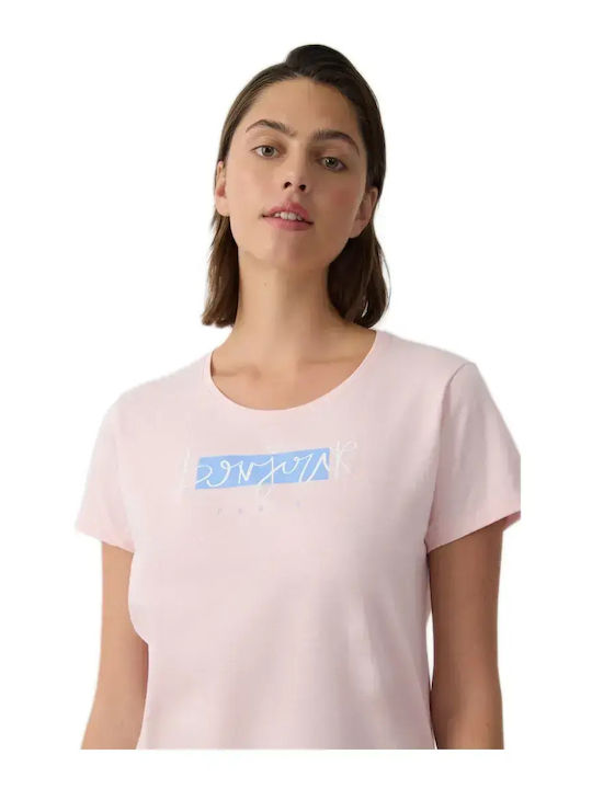 Minerva Summer Women's Cotton Pyjama Set Pink Powder Dots