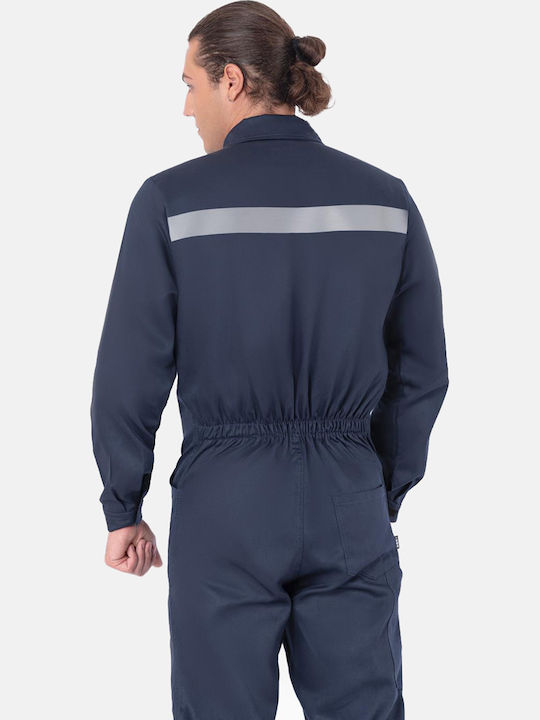 Axon Salopetă de Lucru Corp întreg cu benzi reflectorizante Bumbac Albastru marin