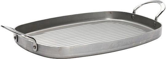 De Buyer Baking Plate Double Sided with Stainless Steel Grill Surface 38x26x2.5cm