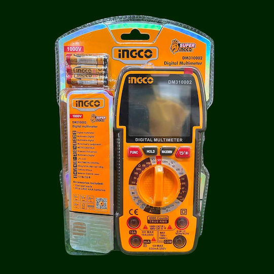 Ingco Ψηφιακό Πολύμετρο True RMS με Μέτρηση AC / DC / Αντίστασης DM310002