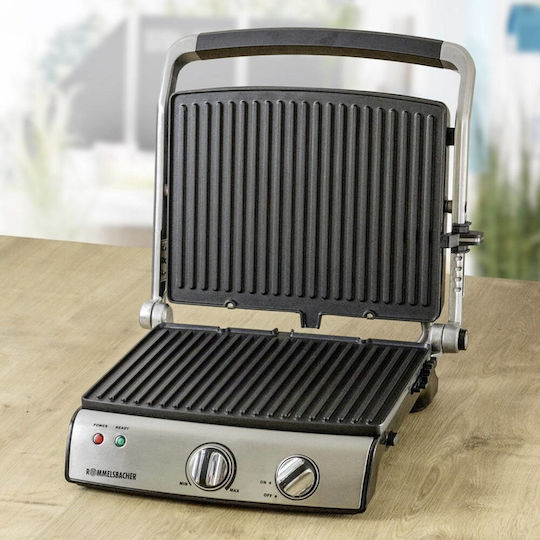 Rommelsbacher KG 2020 Tabletop Electric Grill Grill 800W Inox with Adjustable Thermostat