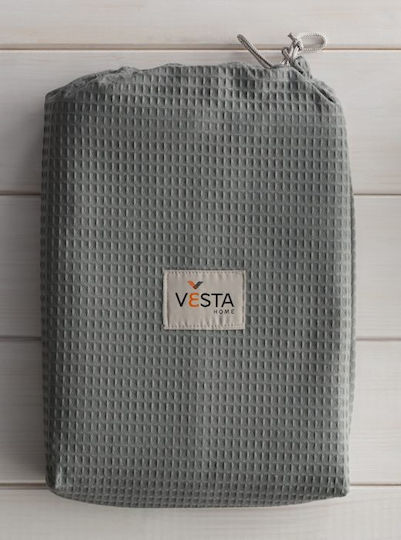 Vesta Home Μονή Κουβέρτα Ξενοδοχείου Πικέ Γκρι 170x250cm