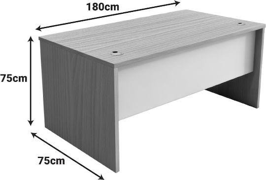Бюро Armadi Дървено Бяло 180x75x75см