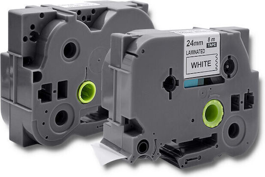 Qoltec Etikettenband 8m x 24mm in Weiß Farbe 1Stück