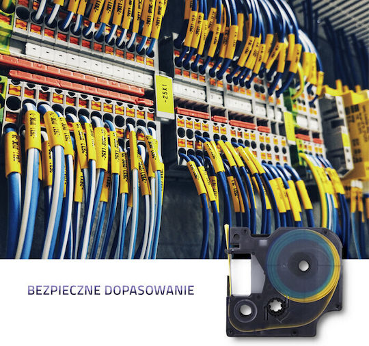 Qoltec Bandă de Etichetare 1m x 12mm în Culoarea Galben 1buc