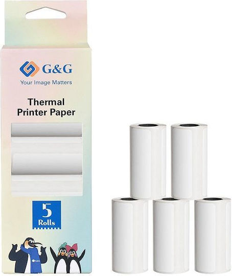 G&G 148 Selbstklebende Etikettenrollen für Etikettendrucker 57x15mm 5 Stück