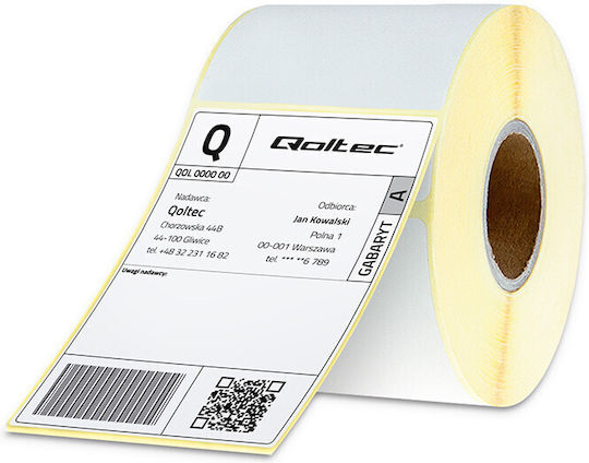 Qoltec 500 Αυτοκόλλητες Ετικέτες σε Ρολό για Εκτυπωτή Ετικετών 70x120mm
