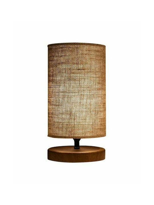 HomeMarkt Wooden Table Lamp for E14 Socket with Brown Shade and Base