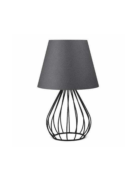 Megapap Akerlind Metal Table Lamp for Socket E27 with Black Shade and Base