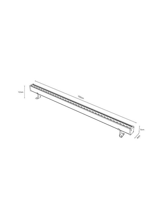 Inlight Außenstehlampe Wall Washer 48W RGB Silber