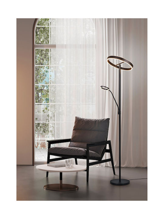 Trio Lighting Willis LED Φωτιστικό Δαπέδου Υ180xΜ40εκ. με Ρυθμιζόμενο Λευκό Φως 5150lm Μαύρο