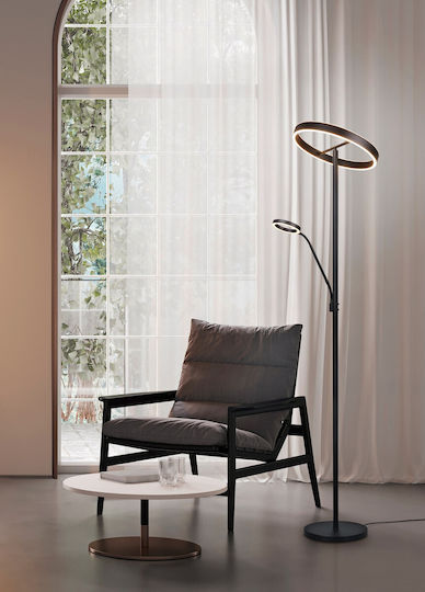 Trio Lighting Willis LED Floor Lamp H180xW40cm. with Adjustable White Light 5150lm Black