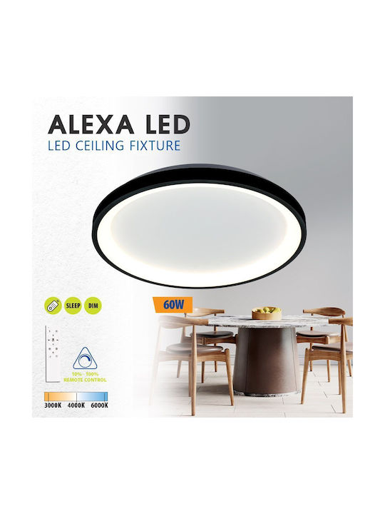Deckenleuchte montieren Alexa-c Led 60w Cct 2919lm 230v Dim Farbe Schwarz Breite / Durchmesser 40cm Deckenleuchte montieren Alexa-c Led 60w Cct 2919lm 230v Dim Farbe Schwarz Breite / Durchmesser 40cm