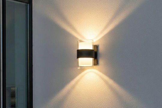 Inlight Athabasca Wall-Mounted Outdoor LED Light 8W with Adjustable White Light 12x12cm