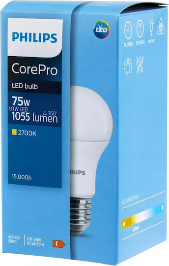 Philips LED крушка 10W за фасунга E27 и форма A60 Неутрално бяло 1055лм