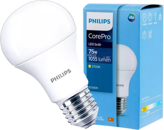 Philips LED крушка 10W за фасунга E27 и форма A60 Неутрално бяло 1055лм