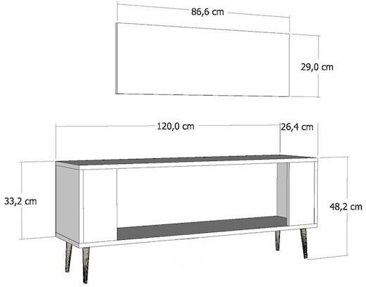 TV-Ständer Bodenstehend Mehrfarbig 120x26x48cm TV-Ständer Bodenstehend Mehrfarbig 120x26x48cm