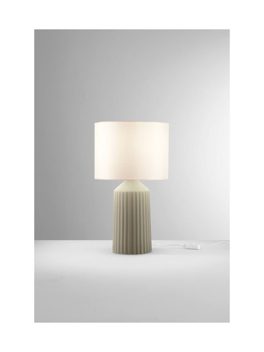 Fan Europe Sahara Table Lamp with Beige Shade and Green Lamp Base