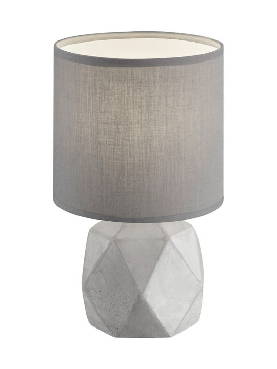 Trio Lighting Pike Concrete Table Lamp for Socket E14 with Gray Shade and Base