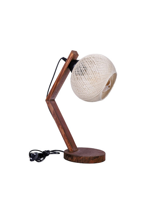 Megapap Table Lamp from Rope for Socket E27 with Beige Shade and Base