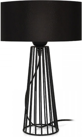 Megapap Filip Metal Table Lamp for Socket E27 with Black Shade and Base