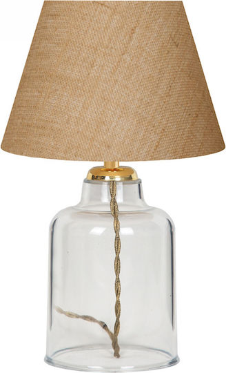 Megapap Atkinson Plastic Table Lamp with Beige Shade and Transparent Base