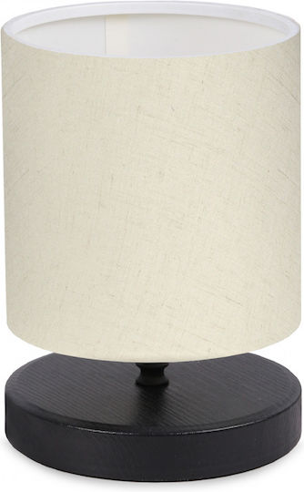 Megapap Hassard Metal Table Lamp for Socket E14 with Beige Shade and Black Base Cream