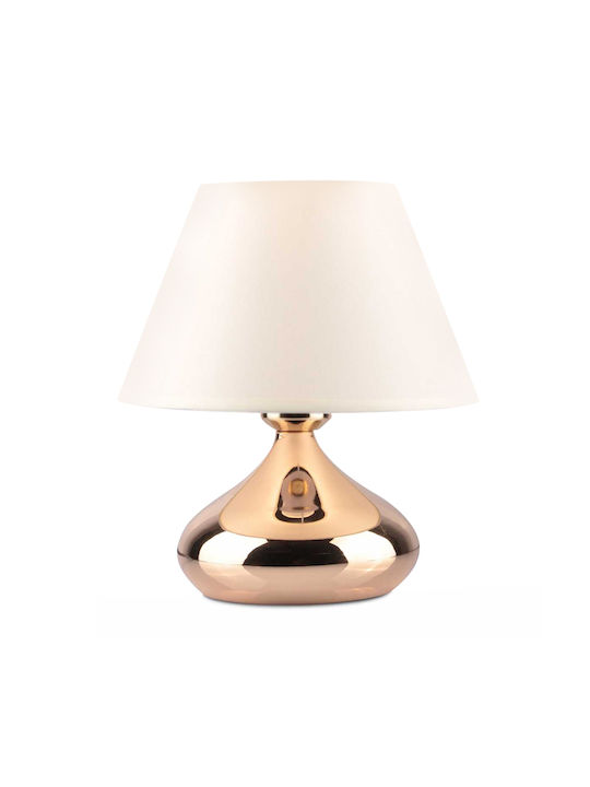 Megapap Luvia Metal Table Lamp for E27 Socket with Beige Shade and Gold Base