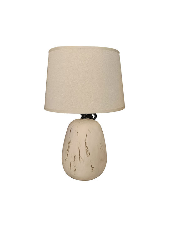 TnS Ceramic Table Lamp with Beige Shade and Base