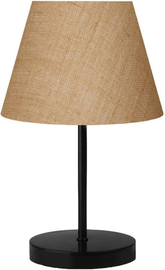 Pakketo PWL-1146 Metal Lampă de masă pentru Soclu E27 cu Umbrelă Bej și Bază Neagră