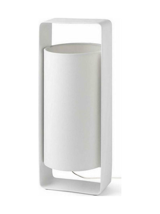 Faro Barcelona Metal Table Lamp for Socket E27 with White Shade and Base