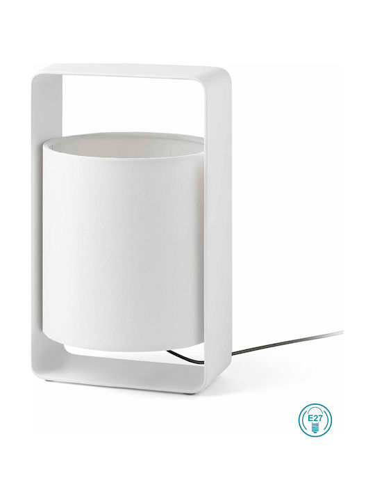 Faro Barcelona Metal Table Lamp for Socket E27 with White Base