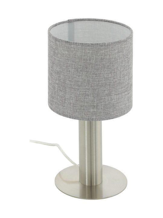 Eglo Concessa Metal Table Lamp for Socket E27 with Gray Shade and Silver Base