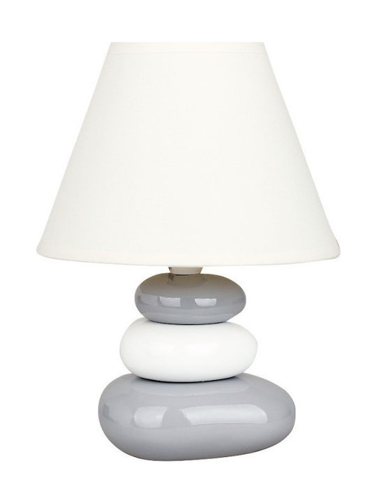 Rabalux Salem Ceramic Table Lamp for Socket E14 with White Shade and Multicolor Base